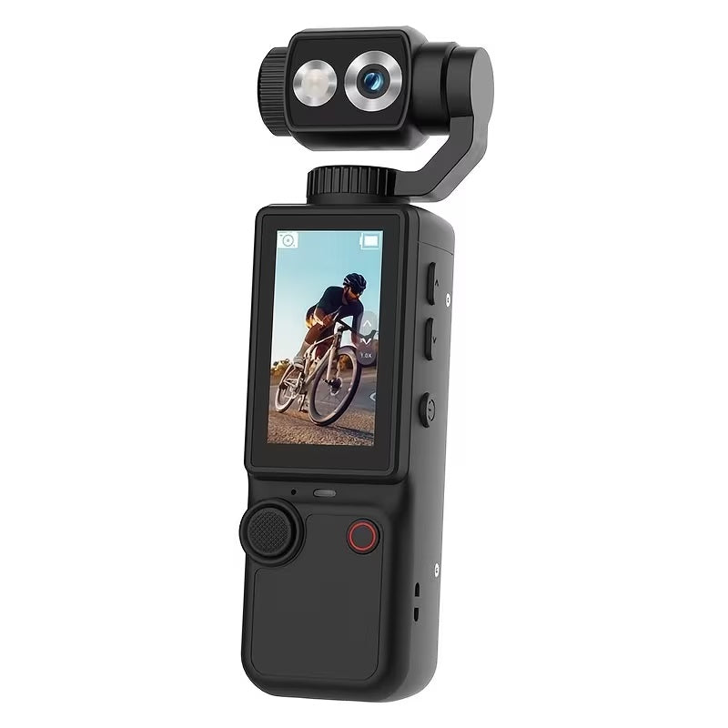 4K Ultra HD Action Camera, 180° Manual Flip Lens, Vlog Shooting Essential, Long Battery Life with Built-in Fill Light, Comes with 32G Card + Tripod, Compact & Durable, Audio Recording, Capture the Beautiful Life