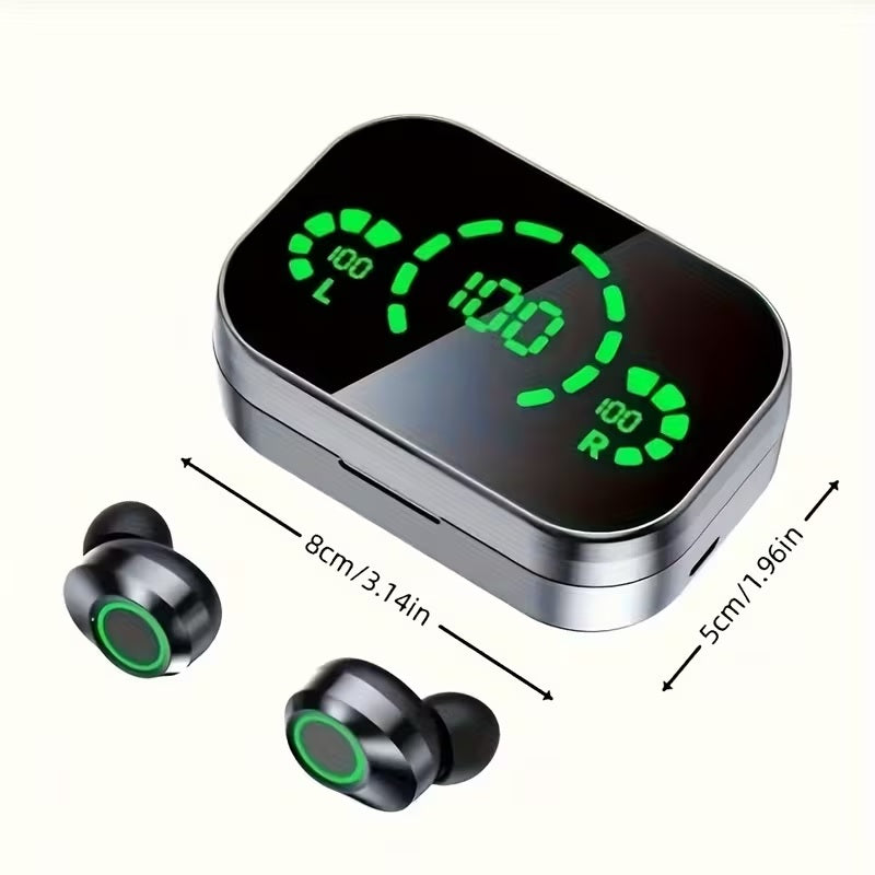 PRO Earbuds TWS Wireless Earphones Powerbank LED Display Earbuds Wireless Headphones Noise Cancelling Black