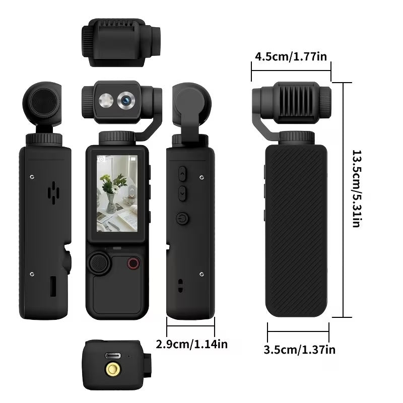 4K Ultra HD Action Camera, 180° Manual Flip Lens, Vlog Shooting Essential, Long Battery Life with Built-in Fill Light, Comes with 32G Card + Tripod, Compact & Durable, Audio Recording, Capture the Beautiful Life