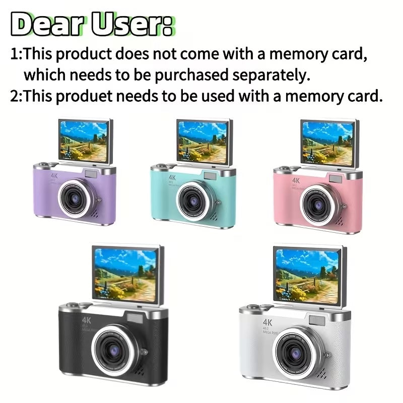 Student Campus CCD Digital High-definition Camera Travel Multi-functional Selfie Retro Front and Rear Dual Camera Christmas Gift