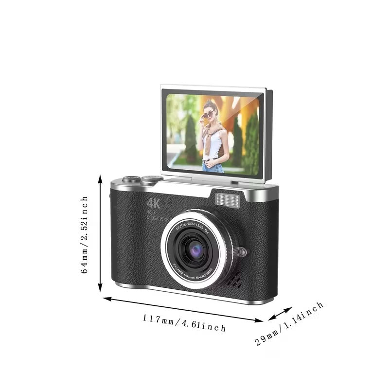 Student Campus CCD Digital High-definition Camera Travel Multi-functional Selfie Retro Front and Rear Dual Camera Christmas Gift