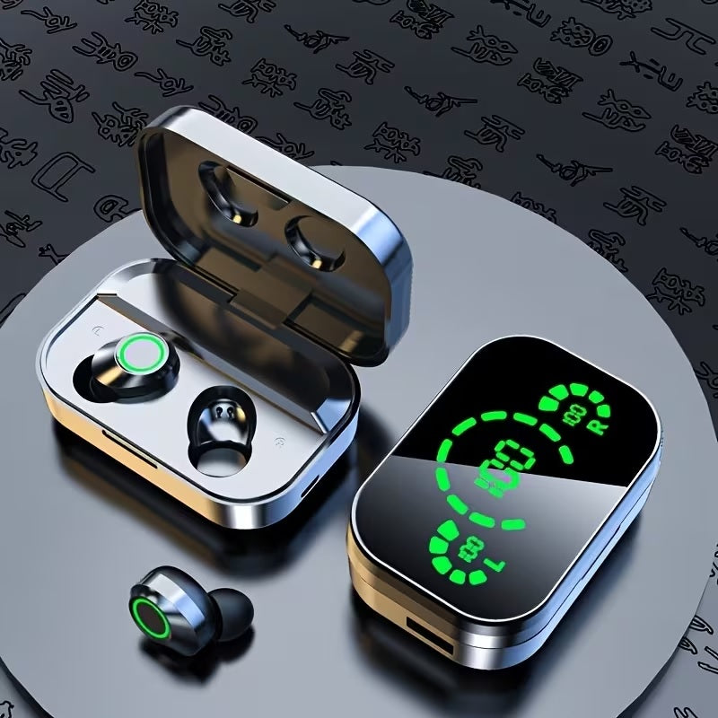 PRO Earbuds TWS Wireless Earphones Powerbank LED Display Earbuds Wireless Headphones Noise Cancelling Black