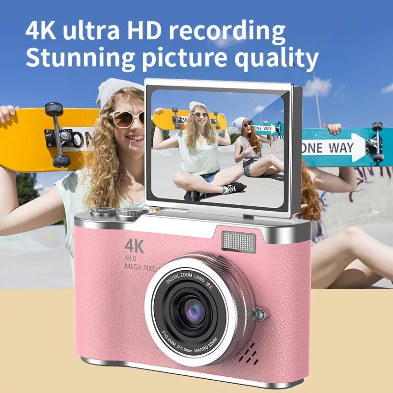 Student Campus CCD Digital High-definition Camera Travel Multi-functional Selfie Retro Front and Rear Dual Camera Christmas Gift
