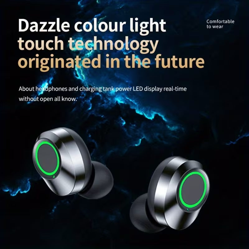 PRO Earbuds TWS Wireless Earphones Powerbank LED Display Earbuds Wireless Headphones Noise Cancelling Black