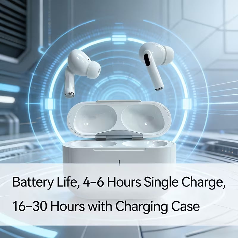 Wireless Earbuds, High-Definition Sound Quality Wireless Earbuds, Easy And Streamlined White Wireless Earbuds, Ergonomic Wireless Earbuds, Suitable for Travel, Sports, And Study Occasions