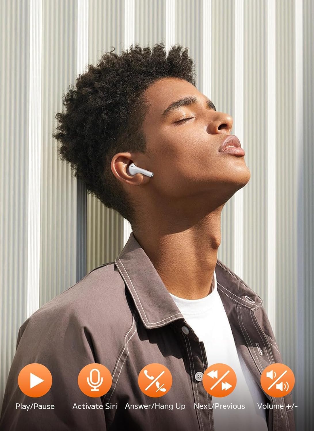 Wireless Earbuds with LED Touch Screen, ANC Noise Cancellation 45dB, Smart Display Case, White